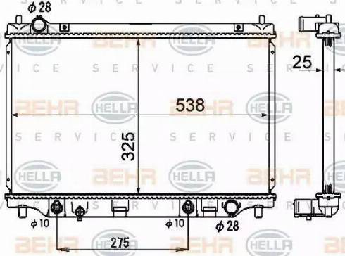 BEHR HELLA Service 8MK 376 790-371 - Радиатор, охлаждане на двигателя vvparts.bg