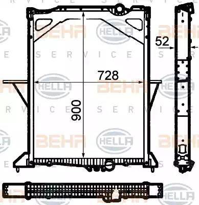 BEHR HELLA Service 8MK 376 792-141 - Радиатор, охлаждане на двигателя vvparts.bg