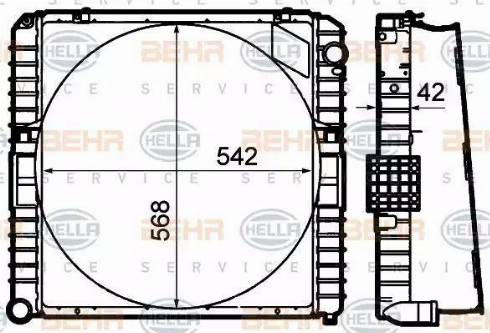 BEHR HELLA Service 8MK 376 792-181 - Радиатор, охлаждане на двигателя vvparts.bg