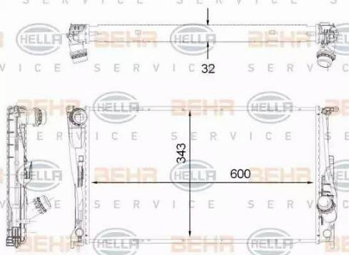 BEHR HELLA Service 8MK 376 792-261 - Радиатор, охлаждане на двигателя vvparts.bg