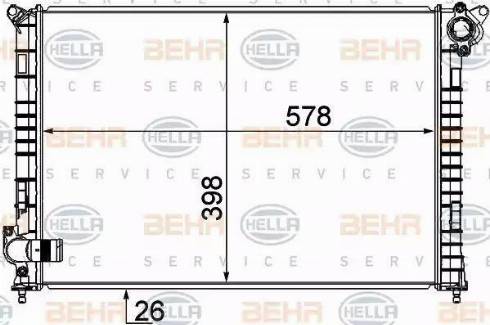 BEHR HELLA Service 8MK 376 749-501 - Радиатор, охлаждане на двигателя vvparts.bg