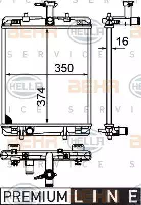 BEHR HELLA Service 8MK 376 749-651 - Радиатор, охлаждане на двигателя vvparts.bg