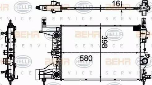 BEHR HELLA Service 8MK 376 749-851 - Радиатор, охлаждане на двигателя vvparts.bg