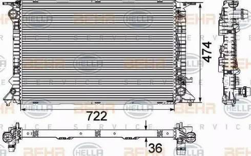 BEHR HELLA Service 8MK 376 745-651 - Радиатор, охлаждане на двигателя vvparts.bg