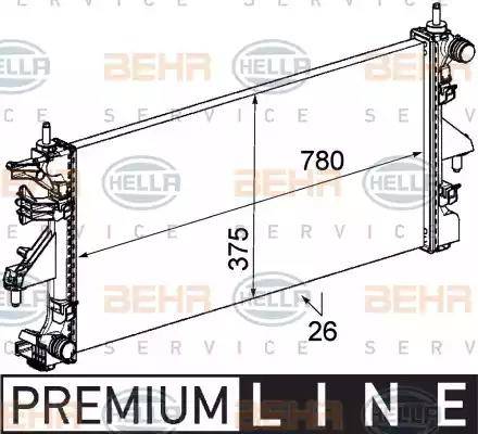 BEHR HELLA Service 8MK 376 745-091 - Радиатор, охлаждане на двигателя vvparts.bg