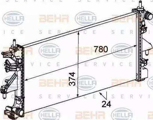 BEHR HELLA Service 8MK 376 745-101 - Радиатор, охлаждане на двигателя vvparts.bg