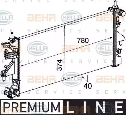 BEHR HELLA Service 8MK 376 745-111 - Радиатор, охлаждане на двигателя vvparts.bg