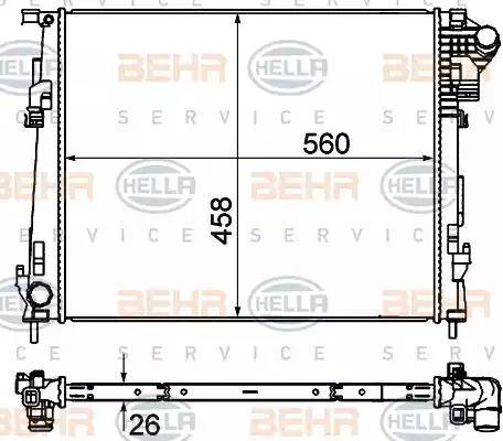 BEHR HELLA Service 8MK 376 759-001 - Радиатор, охлаждане на двигателя vvparts.bg