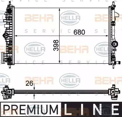 BEHR HELLA Service 8MK 376 754-361 - Радиатор, охлаждане на двигателя vvparts.bg