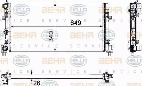 BEHR HELLA Service 8MK 376 754-284 - Радиатор, охлаждане на двигателя vvparts.bg