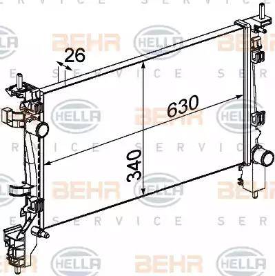 BEHR HELLA Service 8MK 376 754-714 - Радиатор, охлаждане на двигателя vvparts.bg