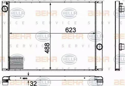 BEHR HELLA Service 8MK 376 755-591 - Радиатор, охлаждане на двигателя vvparts.bg