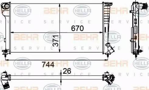 BEHR HELLA Service 8MK 376 755-351 - Радиатор, охлаждане на двигателя vvparts.bg