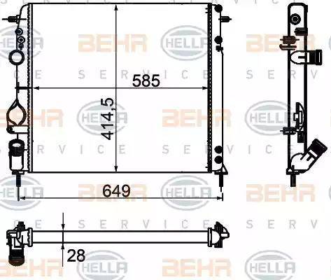 BEHR HELLA Service 8MK 376 755-364 - Радиатор, охлаждане на двигателя vvparts.bg