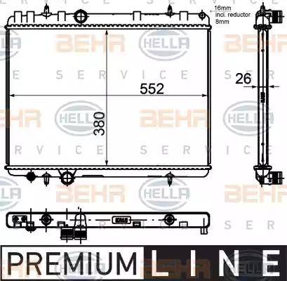 BEHR HELLA Service 8MK 376 755-331 - Радиатор, охлаждане на двигателя vvparts.bg