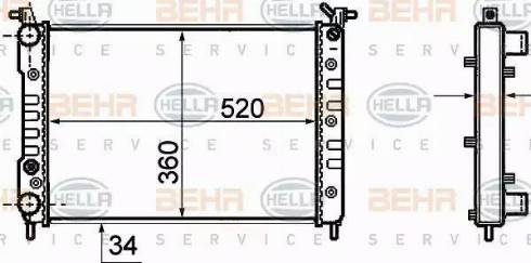 BEHR HELLA Service 8MK 376 756-501 - Радиатор, охлаждане на двигателя vvparts.bg