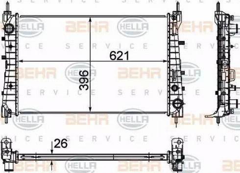 BEHR HELLA Service 8MK 376 756-511 - Радиатор, охлаждане на двигателя vvparts.bg