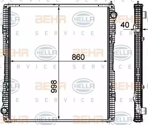 BEHR HELLA Service 8MK 376 756-161 - Радиатор, охлаждане на двигателя vvparts.bg