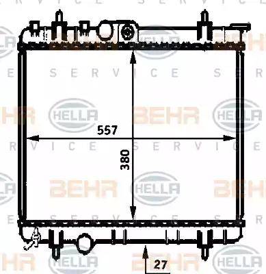 BEHR HELLA Service 8MK 376 750-241 - Радиатор, охлаждане на двигателя vvparts.bg