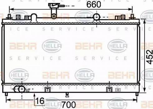 BEHR HELLA Service 8MK 376 750-281 - Радиатор, охлаждане на двигателя vvparts.bg