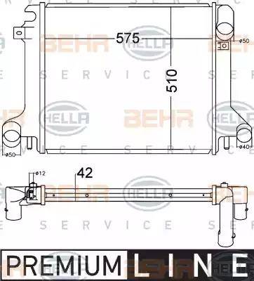 BEHR HELLA Service 8MK 376 758-021 - Радиатор, охлаждане на двигателя vvparts.bg