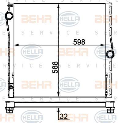 BEHR HELLA Service 8MK 376 753-011 - Радиатор, охлаждане на двигателя vvparts.bg