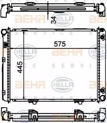 BEHR HELLA Service 8MK 376 769-701 - Радиатор, охлаждане на двигателя vvparts.bg