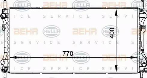 BEHR HELLA Service 8MK 376 764-091 - Радиатор, охлаждане на двигателя vvparts.bg