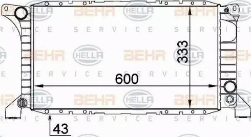 BEHR HELLA Service 8MK 376 764-011 - Радиатор, охлаждане на двигателя vvparts.bg