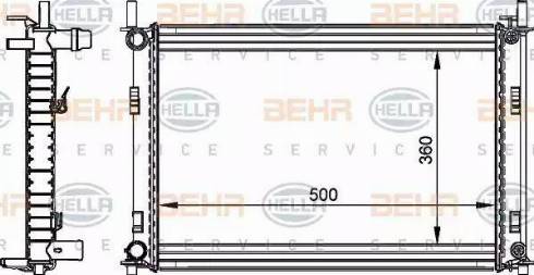 BEHR HELLA Service 8MK 376 764-301 - Радиатор, охлаждане на двигателя vvparts.bg