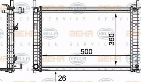 BEHR HELLA Service 8MK 376 764-321 - Радиатор, охлаждане на двигателя vvparts.bg