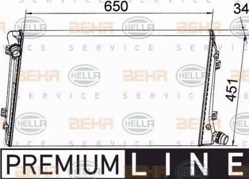 BEHR HELLA Service 8MK 376 765-121 - Радиатор, охлаждане на двигателя vvparts.bg