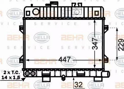 BEHR HELLA Service 8MK 376 766-451 - Радиатор, охлаждане на двигателя vvparts.bg