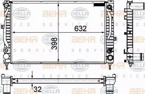 BEHR HELLA Service 8MK 376 766-141 - Радиатор, охлаждане на двигателя vvparts.bg