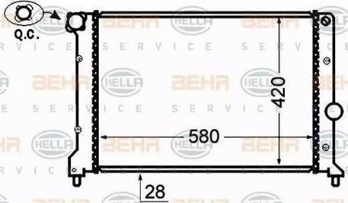 BEHR HELLA Service 8MK 376 766-114 - Радиатор, охлаждане на двигателя vvparts.bg