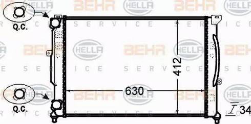 BEHR HELLA Service 8MK 376 766-354 - Радиатор, охлаждане на двигателя vvparts.bg