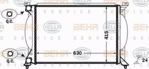 BEHR HELLA Service 8MK 376 766-264 - Радиатор, охлаждане на двигателя vvparts.bg