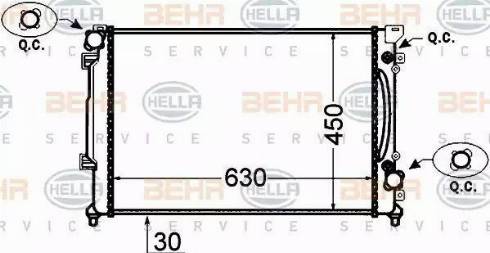 BEHR HELLA Service 8MK 376 766-231 - Радиатор, охлаждане на двигателя vvparts.bg