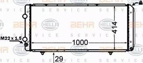 BEHR HELLA Service 8MK 376 766-751 - Радиатор, охлаждане на двигателя vvparts.bg