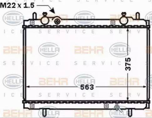 BEHR HELLA Service 8MK 376 767-551 - Радиатор, охлаждане на двигателя vvparts.bg