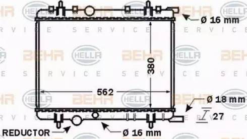 BEHR HELLA Service 8MK 376 767-091 - Радиатор, охлаждане на двигателя vvparts.bg