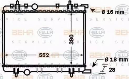 BEHR HELLA Service 8MK 376 767-071 - Радиатор, охлаждане на двигателя vvparts.bg