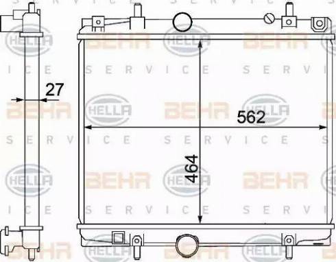 BEHR HELLA Service 8MK 376 767-141 - Радиатор, охлаждане на двигателя vvparts.bg