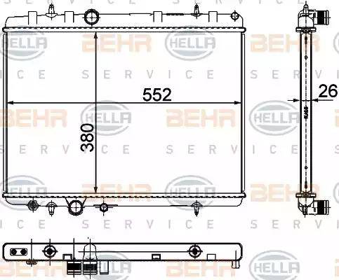 BEHR HELLA Service 8MK 376 767-101 - Радиатор, охлаждане на двигателя vvparts.bg