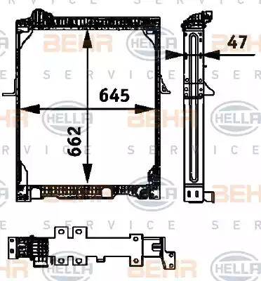 BEHR HELLA Service 8MK 376 709-591 - Радиатор, охлаждане на двигателя vvparts.bg