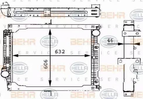 BEHR HELLA Service 8MK 376 709-321 - Радиатор, охлаждане на двигателя vvparts.bg