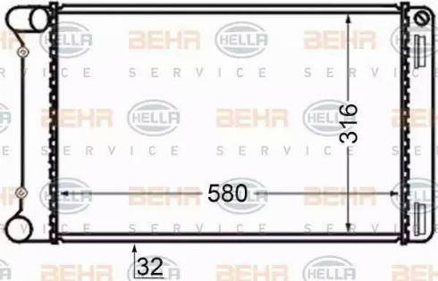 BEHR HELLA Service 8MK 376 704-644 - Радиатор, охлаждане на двигателя vvparts.bg