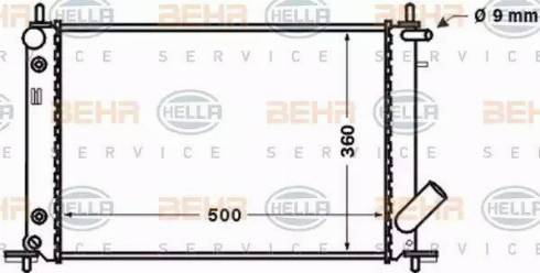 BEHR HELLA Service 8MK 376 705-571 - Радиатор, охлаждане на двигателя vvparts.bg