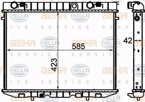 BEHR HELLA Service 8MK 376 705-621 - Радиатор, охлаждане на двигателя vvparts.bg