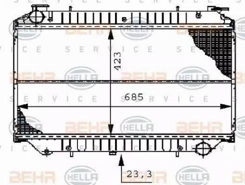 BEHR HELLA Service 8MK 376 706-531 - Радиатор, охлаждане на двигателя vvparts.bg